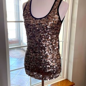 Calvin Klein black metallic tank top small